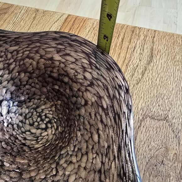 Mid Century Murano Copper Aventurine Dish Ashtray Oblong Copper Sparkle - Picture 7 of 9